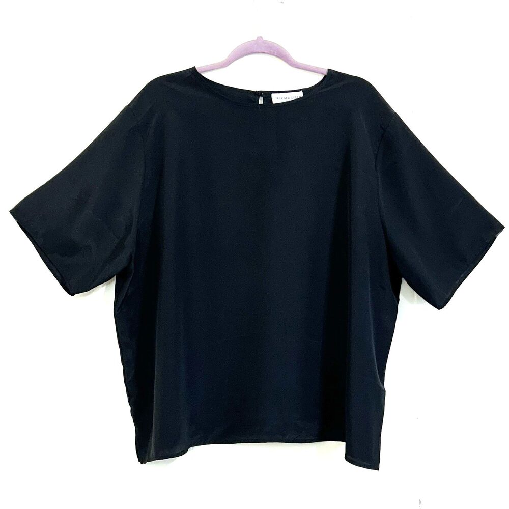 Vintage Jack Mulqueen Silksational Women Minimalist Top Size XL Basic Blouse Top